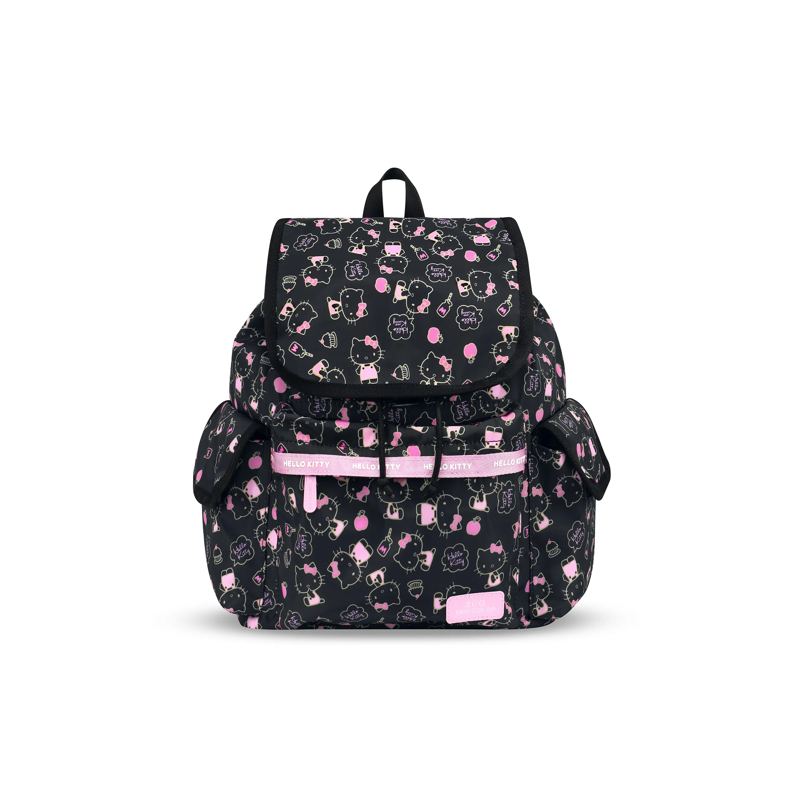 Zgo Hello Kitty Polyester Привлекательный Рюкзак Женский Черный Розовый