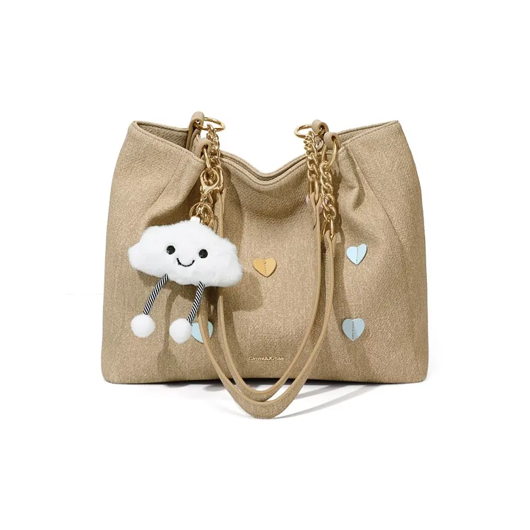 CinvaiKrose Сумка из синтетической кожи в форме сердца сумка через плечо сумка-тоут сумка для покупок большая женская экрю черный хаки