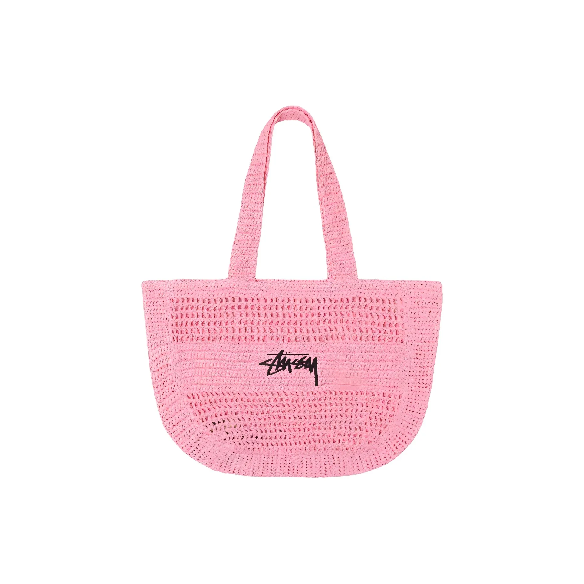 Stussy Вязаная ткань Tote сумка сумка для покупок сумка через плечо женская розовая