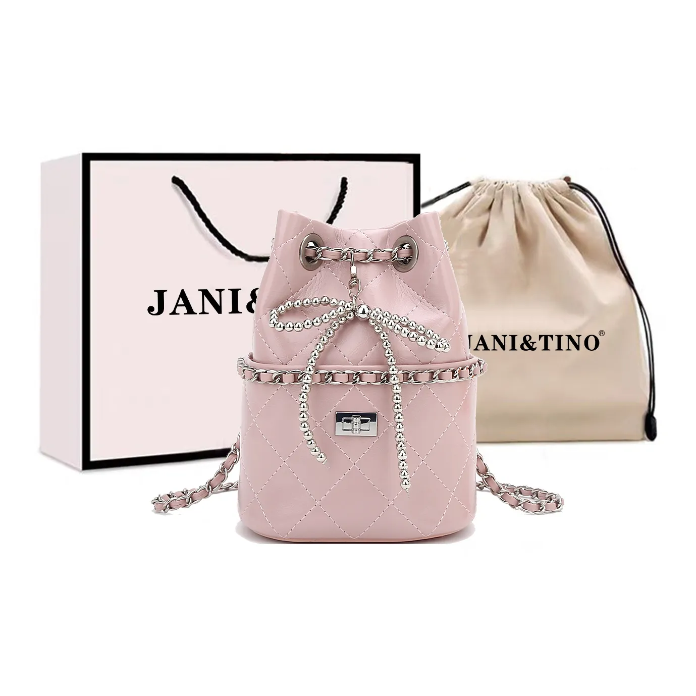 JANITINO ПУ (полиуретан) Сумка через плечо Женская Розовая