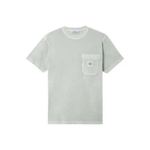 STONE ISLAND Зеленая серая мужская рубашка
