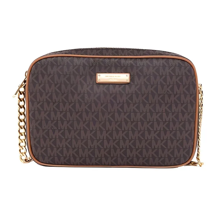 MICHAEL KORS Crossbodies Leather Camera Bag, Shoulder Bag, Crossbody Bag Women's Brown Multicolor