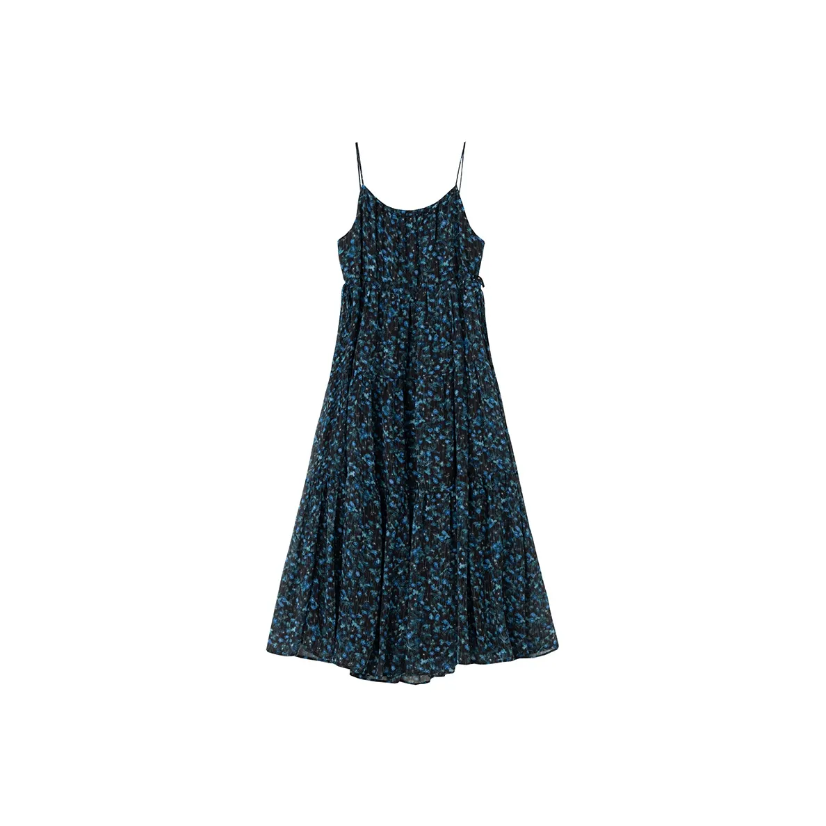 SOON FLOWER Черная подошва, голубой цветок, женские слиплатья