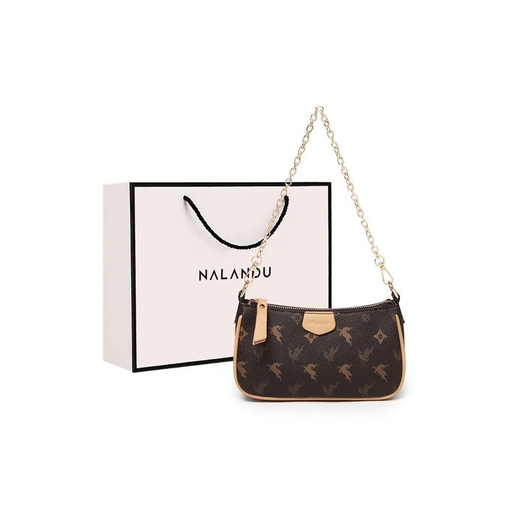 Narandu Сумка через плечо из синтетической кожи маленькая женская кофейного цвета