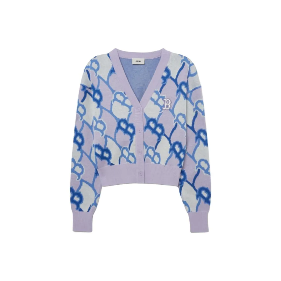 Mlb Base Logo Argyle Monogram Трикотаж Женский Светло-фиолетовый