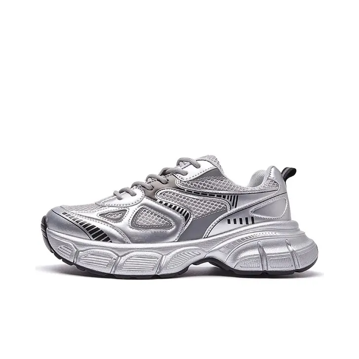 PARK DANCE Низкий топ кеды женские серебристые