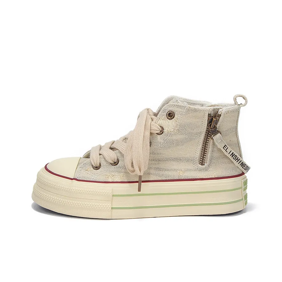 Medd Slip-resistant Abrasion-resistant High Top Скейтборд Кроссовки Женские Starlight Gold