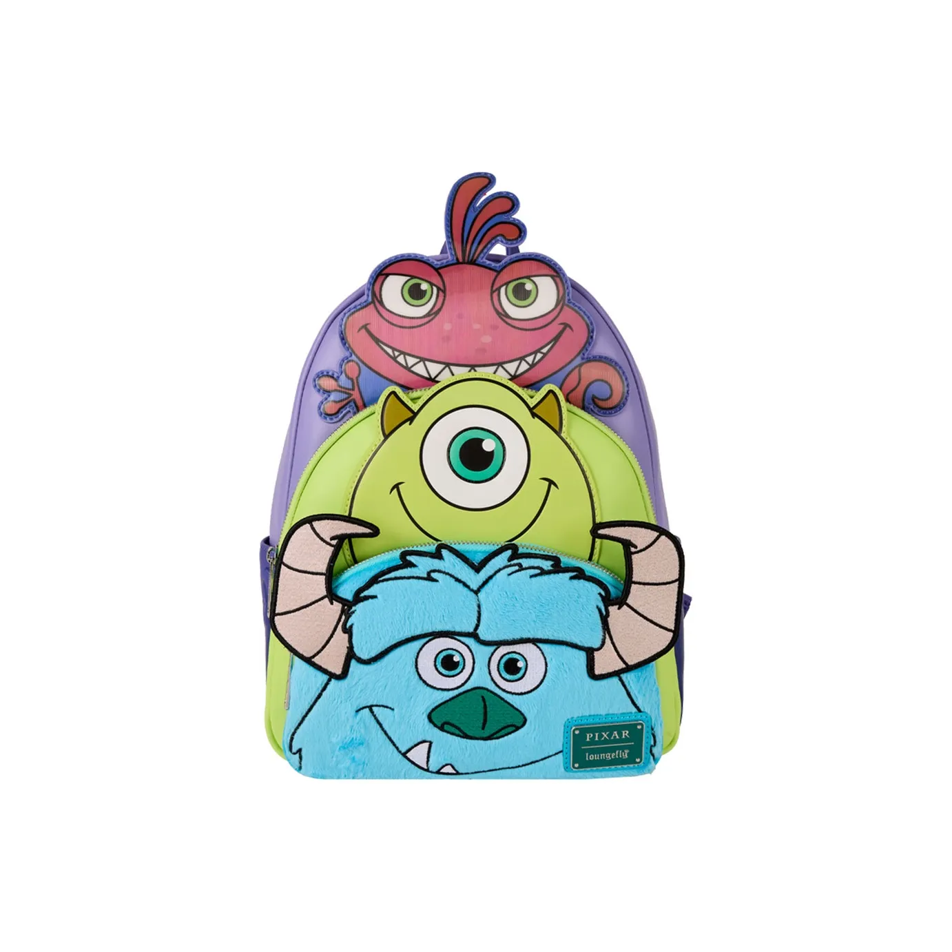 Loungefly Рюкзак из искусственной кожи стандартный унисекс фиолетовый синий зеленый пэчворк