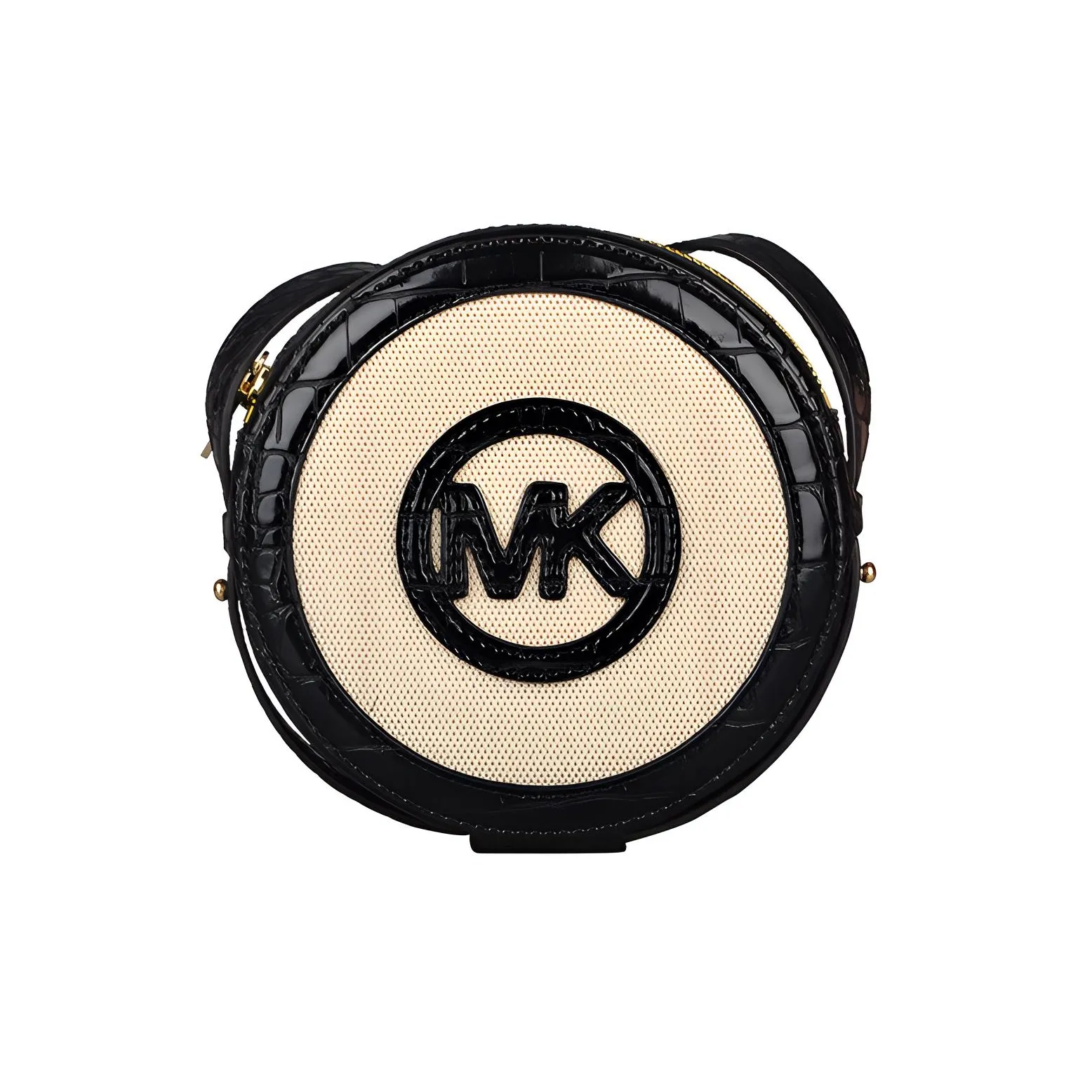MICHAEL KORS Aidy Fabric With Leather Round Cake Bag Crossbody Bags Regular Women's Black White