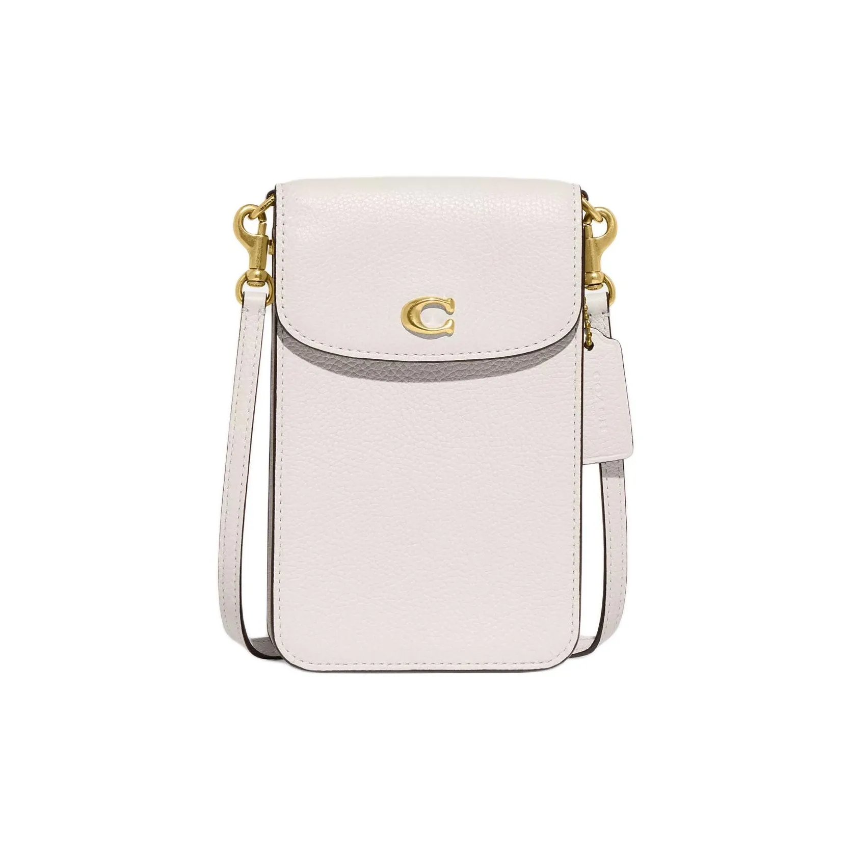 COACH Чехол для телефона из кожи сумка через плечо мини женский белый