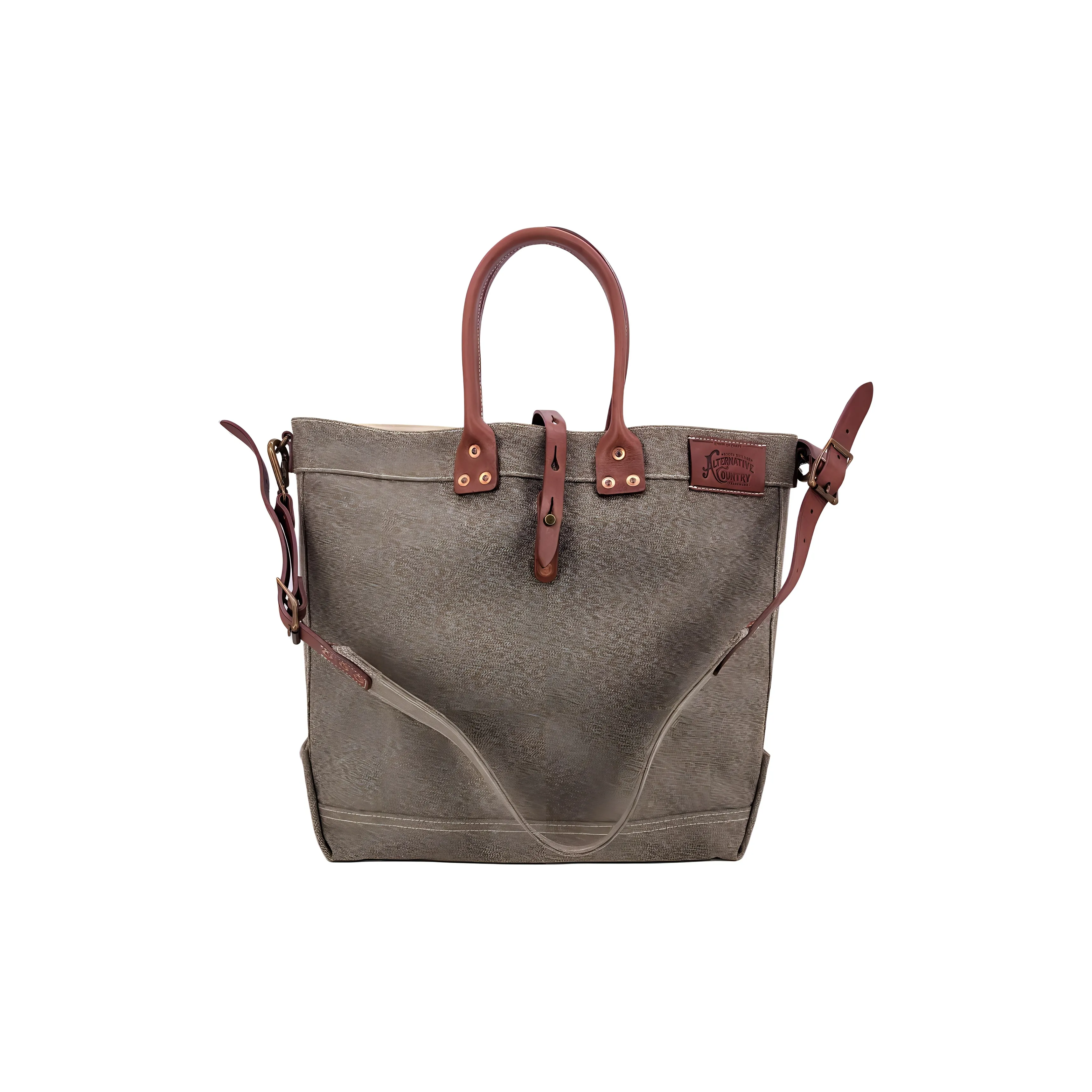 Alternative Country Растительное дубленое кожаное унисекс хаки сумка