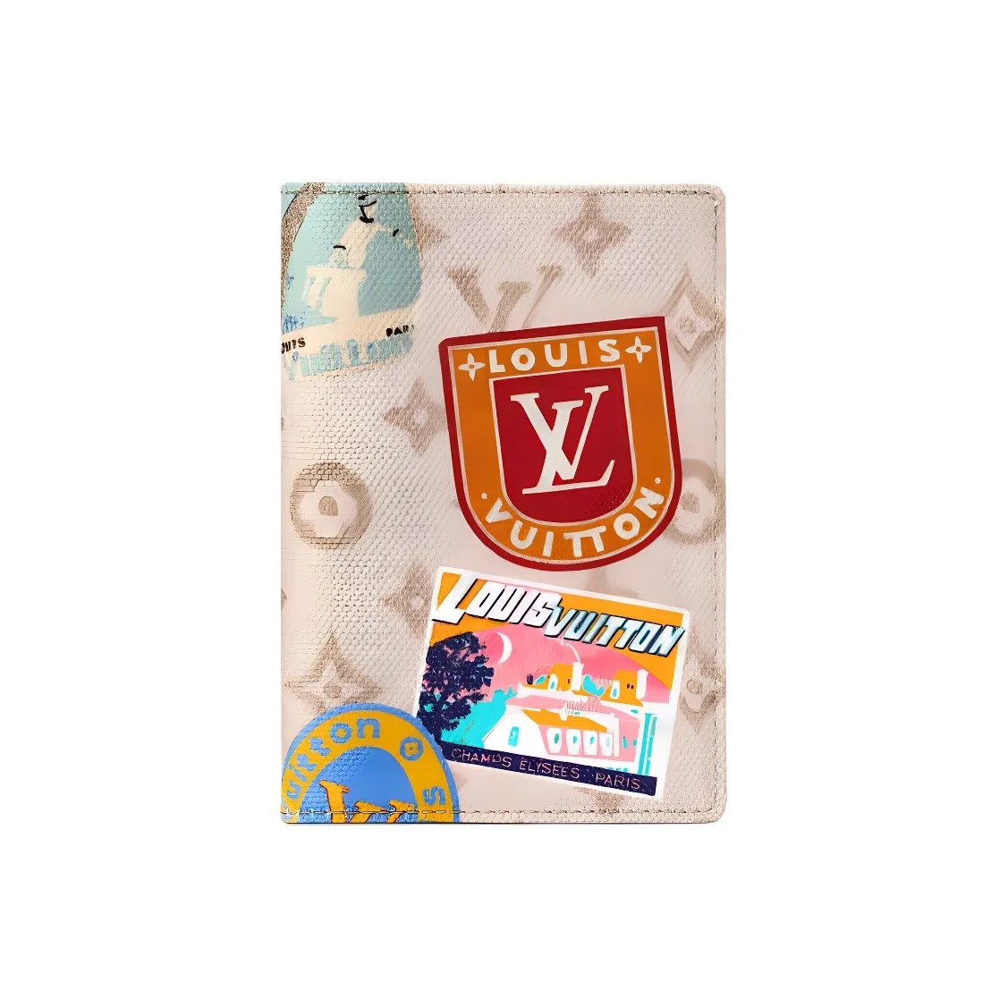 LOUIS VUITTON The Flight Mode Monogram Passport Cover Monogram Dune Pink Multicolor