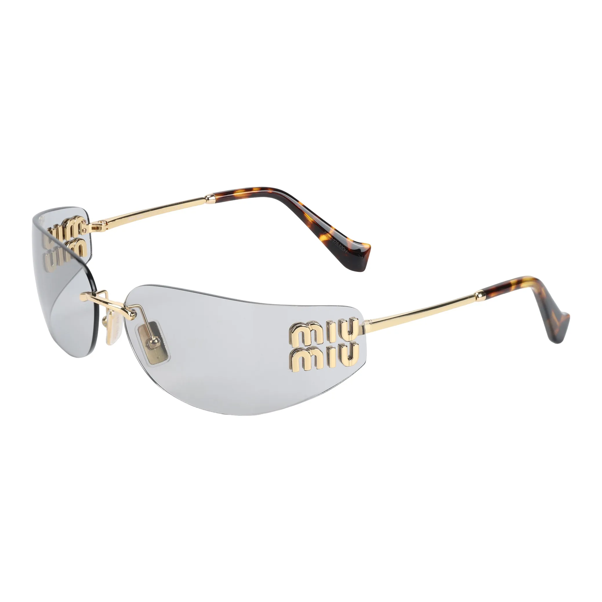 MIU MIU Нерегулярная форма Солнцезащитные очки Женские Золото