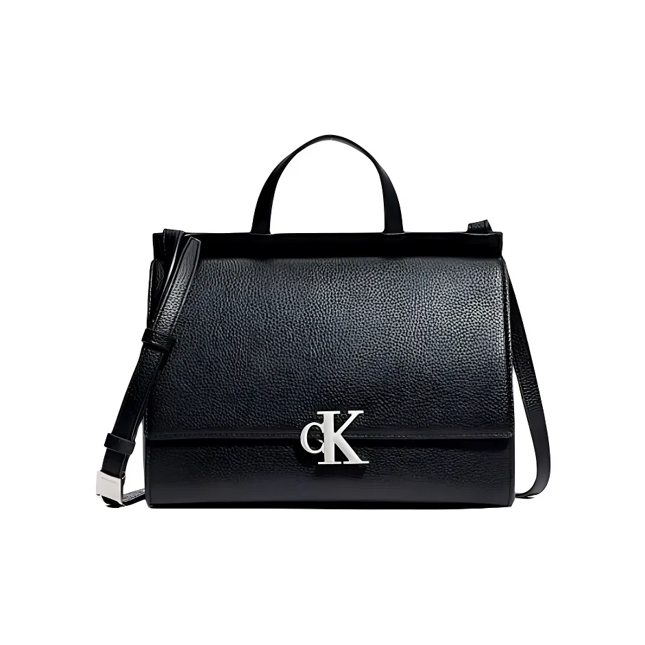 CALVIN KLEIN Polyurethane Handbag Shoulder Bag Crossbody Bag Large Size Women's Black