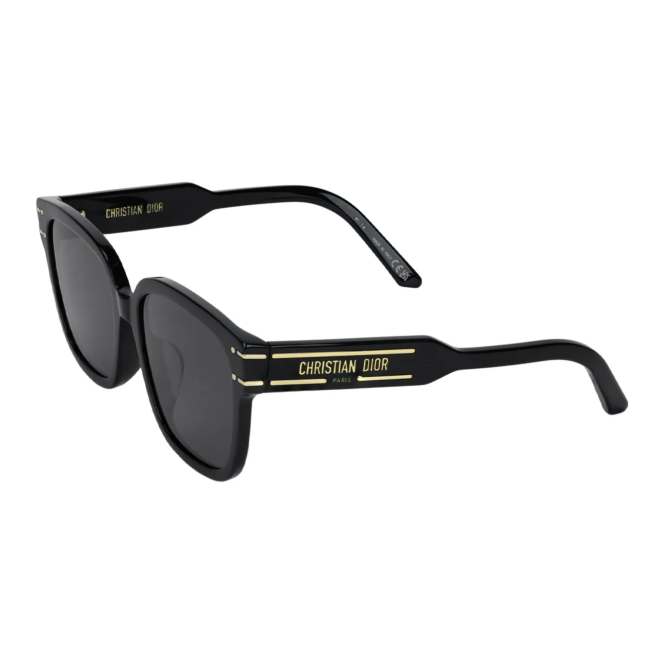 DIOR Acetate Metal Irregular Shape Sunglasses Women's Black