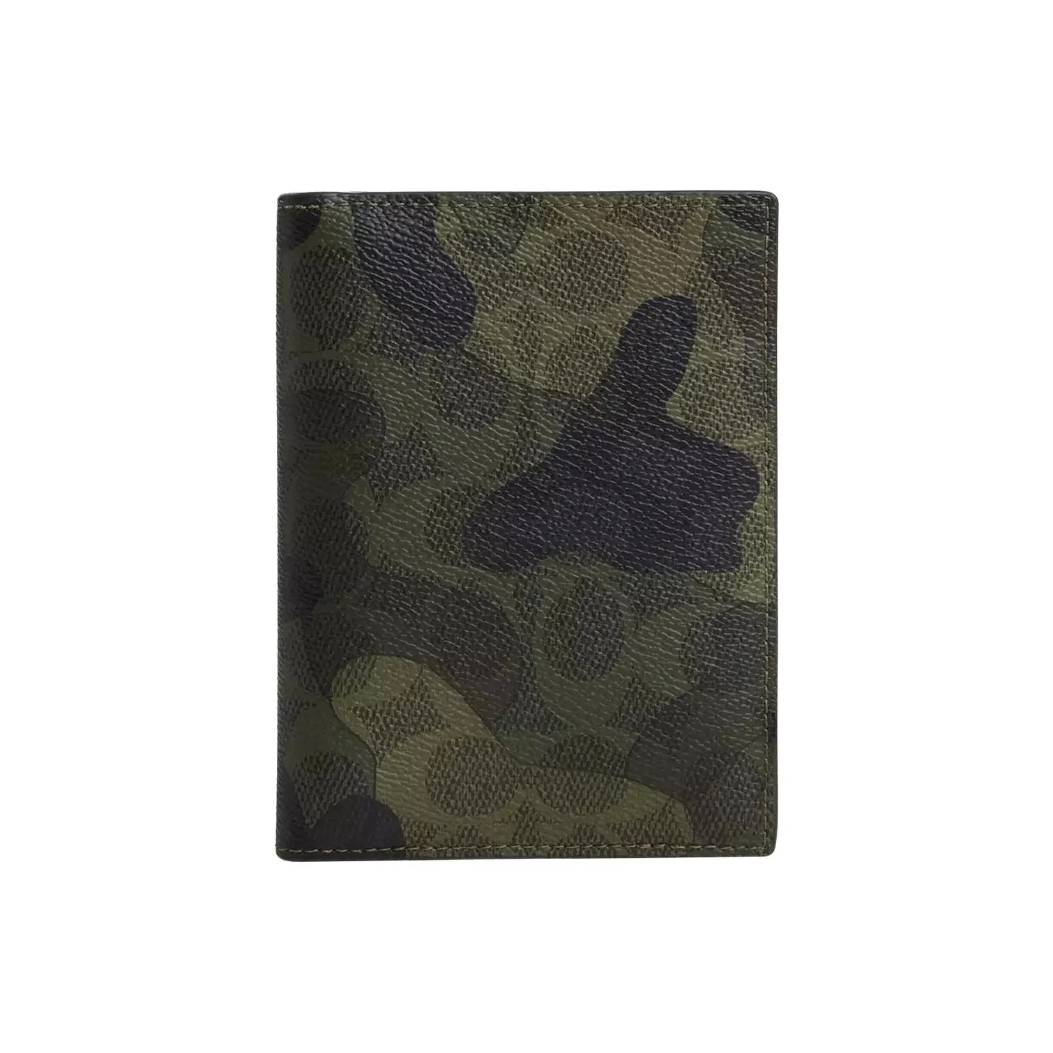 COACH Coated Canvas Passport Holder Mini Unisex Dark Color Trefoil Multicolor