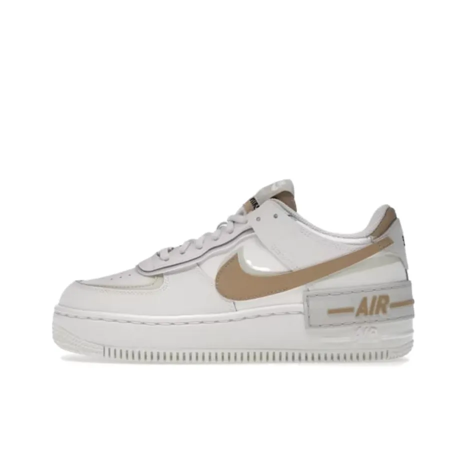 Nike Air Force 1 Устойчивые к истиранию Низкие Кроссовки для скейтбординга Женские Бежевый Умбра