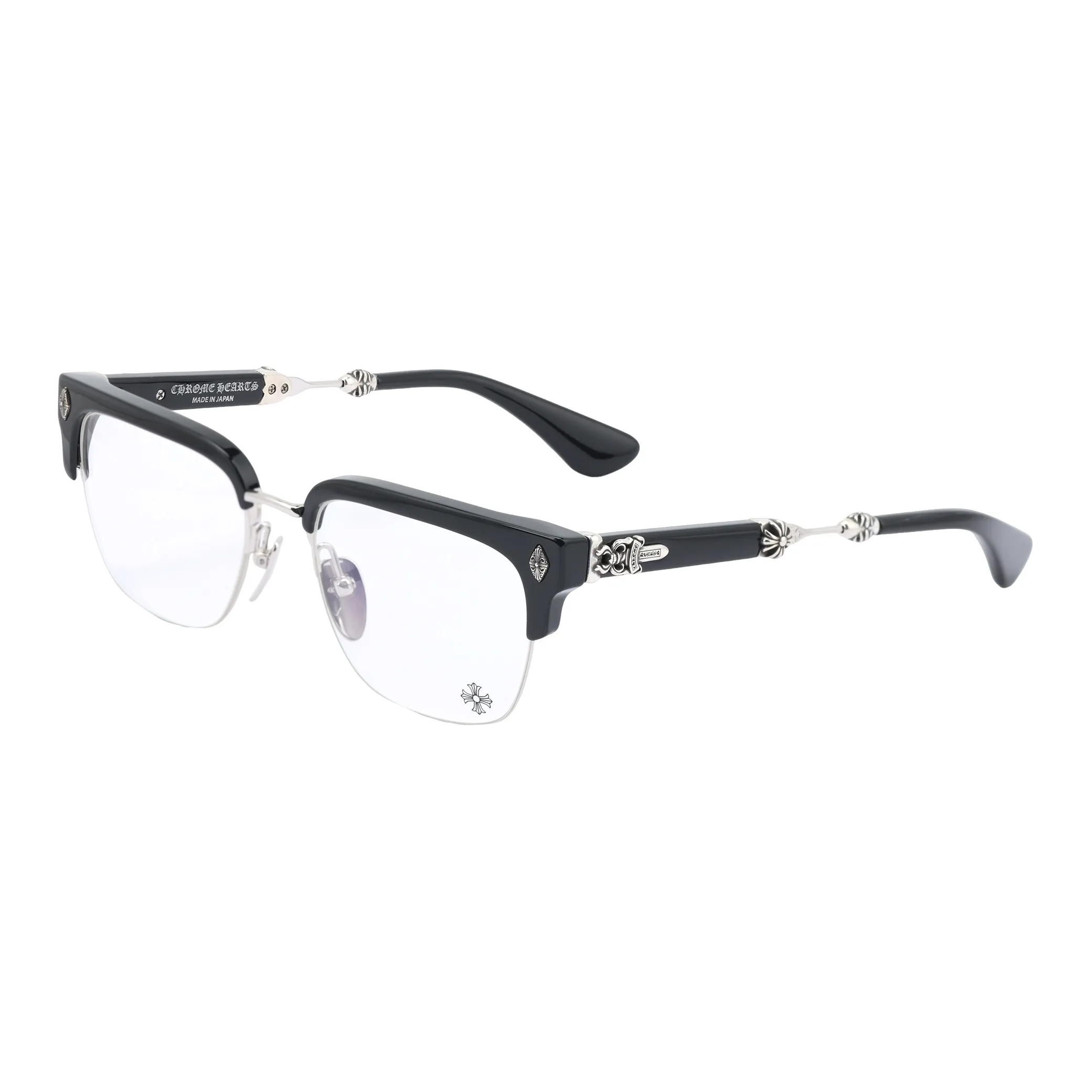 Chrome Hearts Plate And Metal Square Eyeglass Frames Unisex