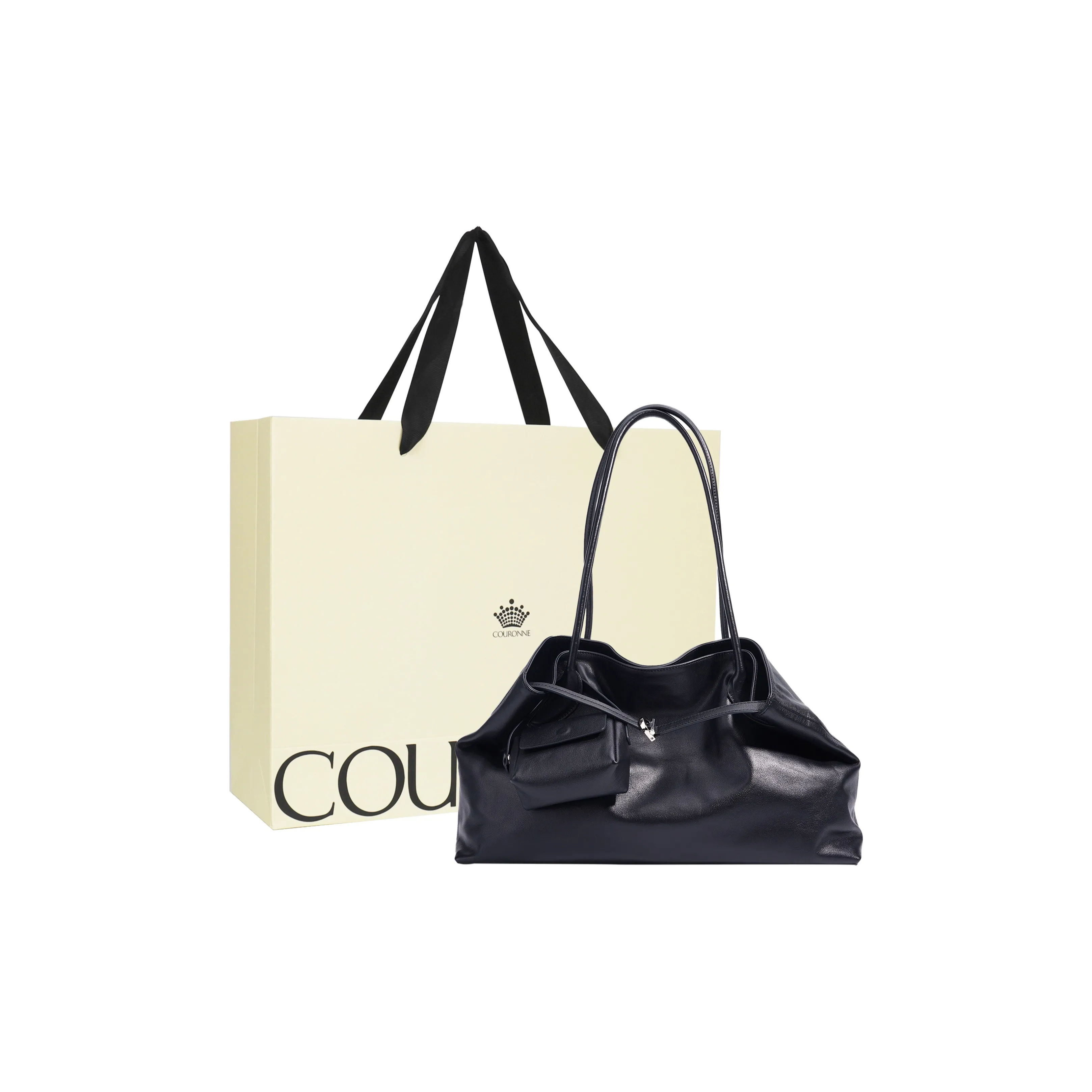 COURONNE Сумка через плечо из коровьей кожи женская кофейного черного цвета