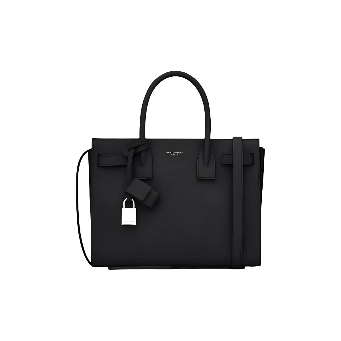 SAINT LAURENT Grain Leather Tote Trunk Bag, Shoulder Bag, Crossbody Bag, Handbag Trumpets Women's Black