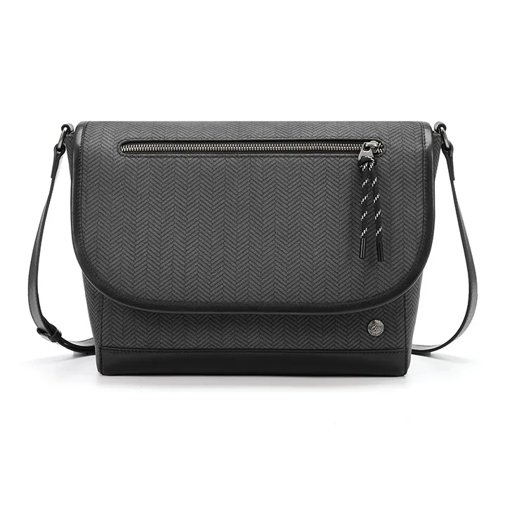 BVP Коровья кожа Сумка через плечо Сумка для доставки Большого размера Унисекс Черная