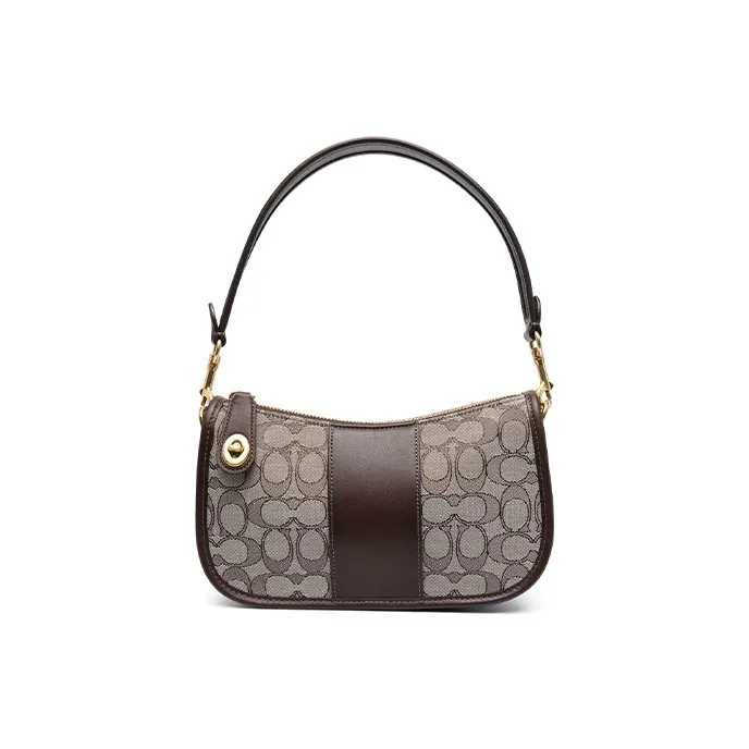 COACH Swinger Fabric With Calfskin Shoulder Bag, Crossbody Bag, Handbag Women's Brown