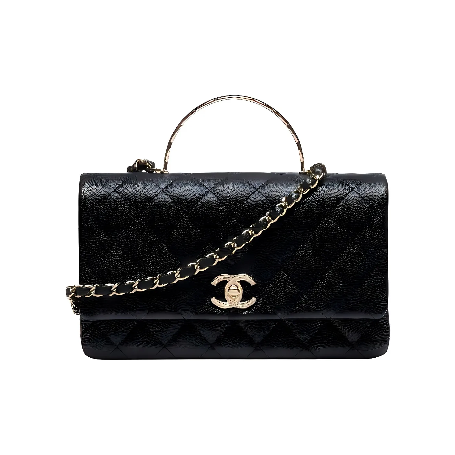 CHANEL Cow Leather Shoulder Bag, Crossbody Bag, Handbag Trumpets Women's Black