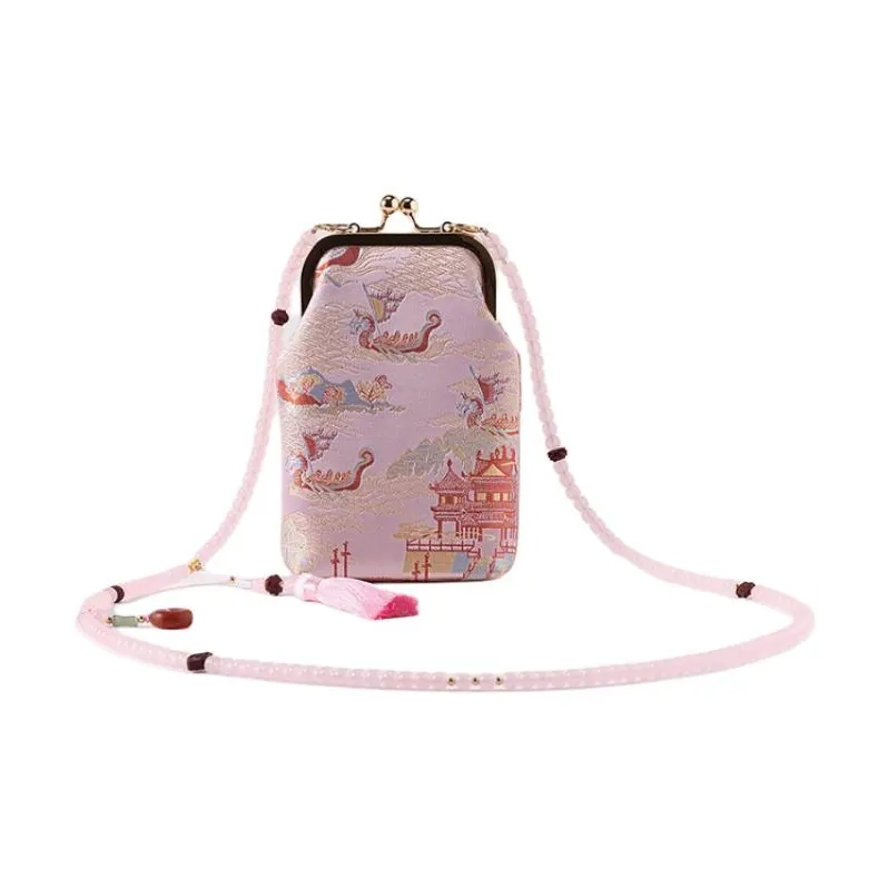 Shanghai Story Чехол для телефона из шелка тутового дерева маленький женский цвет вишневый цветок розовый