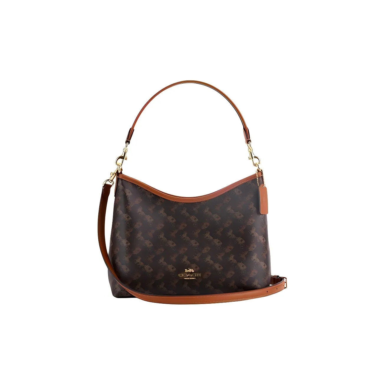 COACH Лорел Холст и Кожа Сумка через плечо Большая Женская Коричневая
