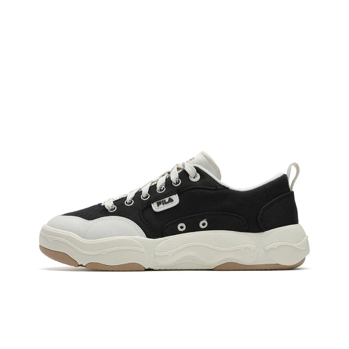 FILA BURGER Hamburger Shoes Breathable And Lightweight Low Top Canvas Shoes Men's Black White