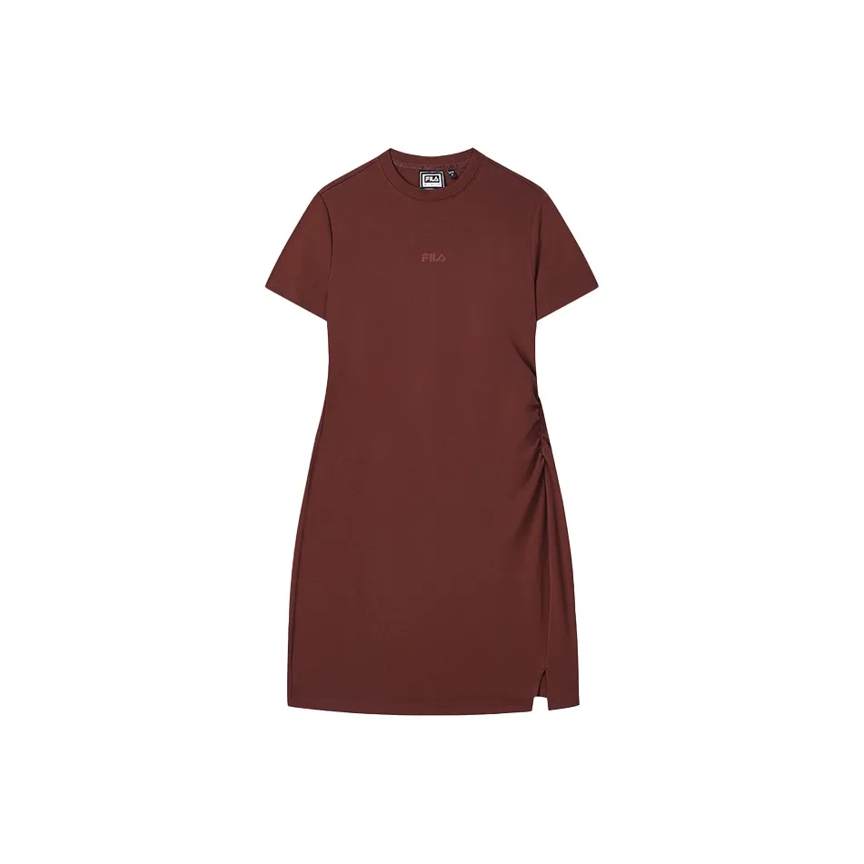FILA ORIGINALE Короткий рукав Платье Женское Терракотовый Красный Коричневый