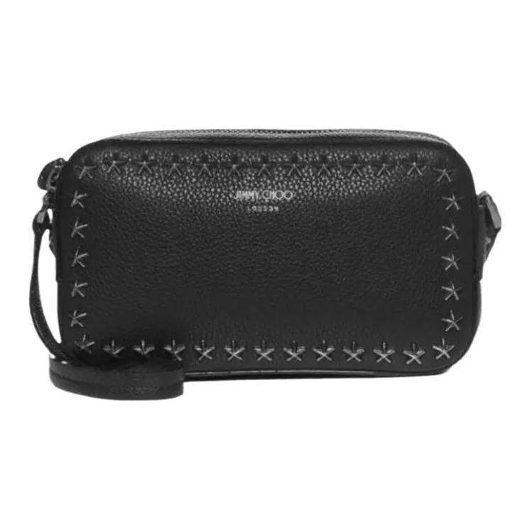 Jimmy Choo Cowhide Leather Shoulder Bag Women's Black