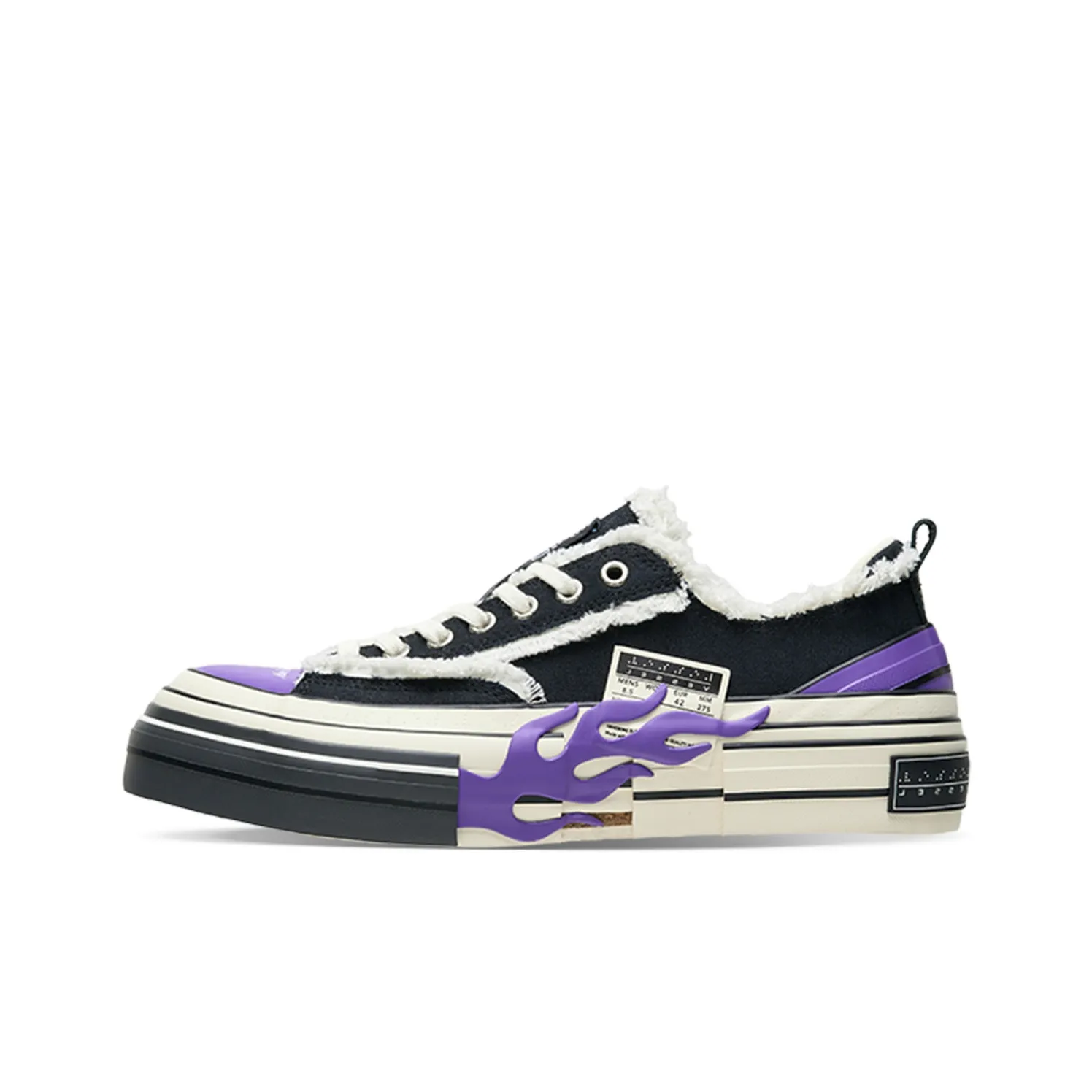 VESSEL Anti Slip Wear Resistant Low Top Skateboard Shoes Unisex Purple Black