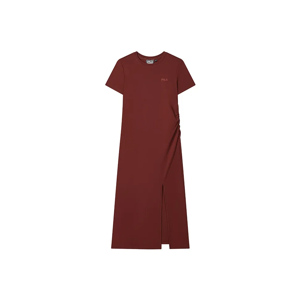 FILA ORIGINALE Short Sleeved Dress Women's Terracotta Red Brown BN