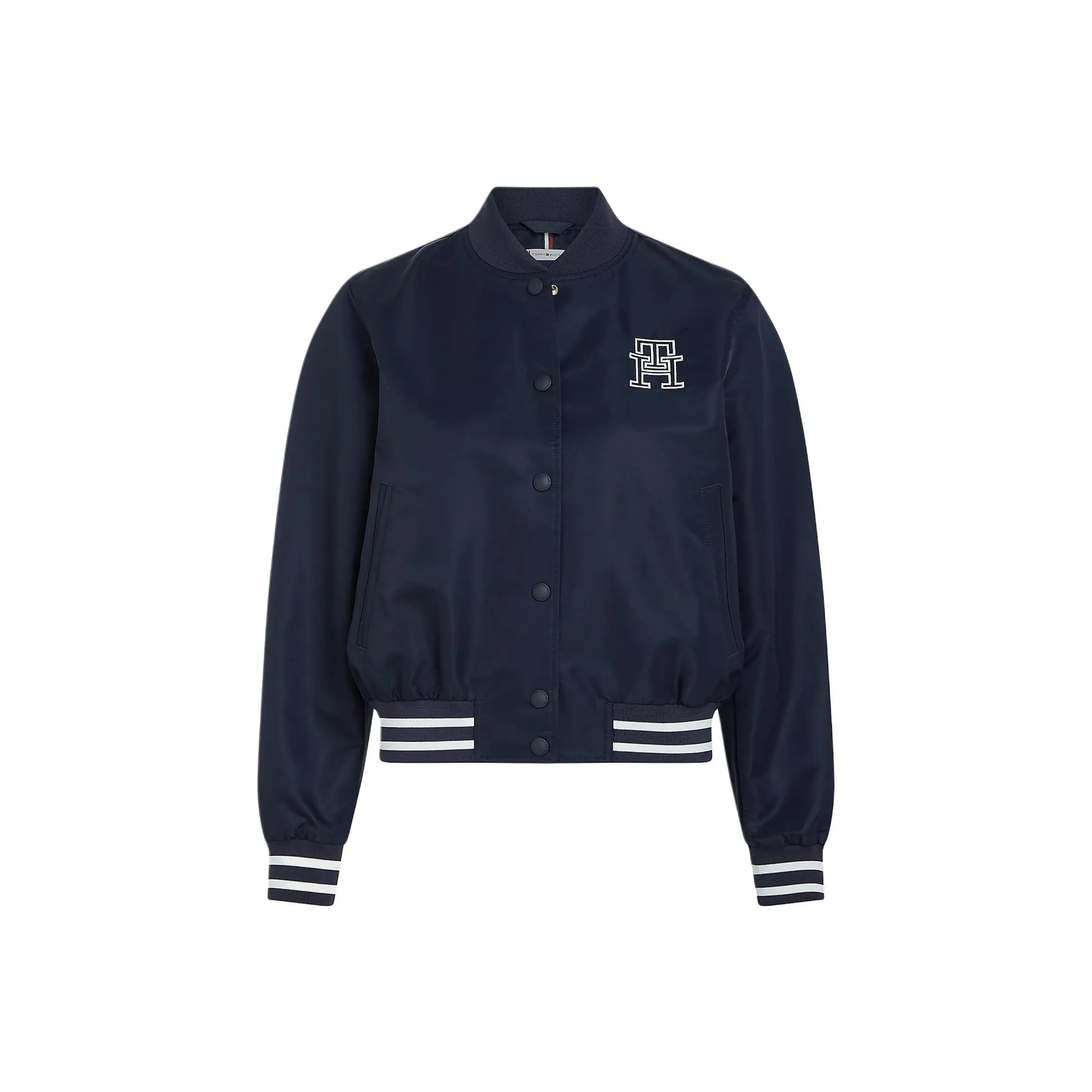 Tommy Hilfiger FW23 Varsity Monogram Bomber Jacket Jackets Desert Sky Jackets & Coats Women's Marine Blue
