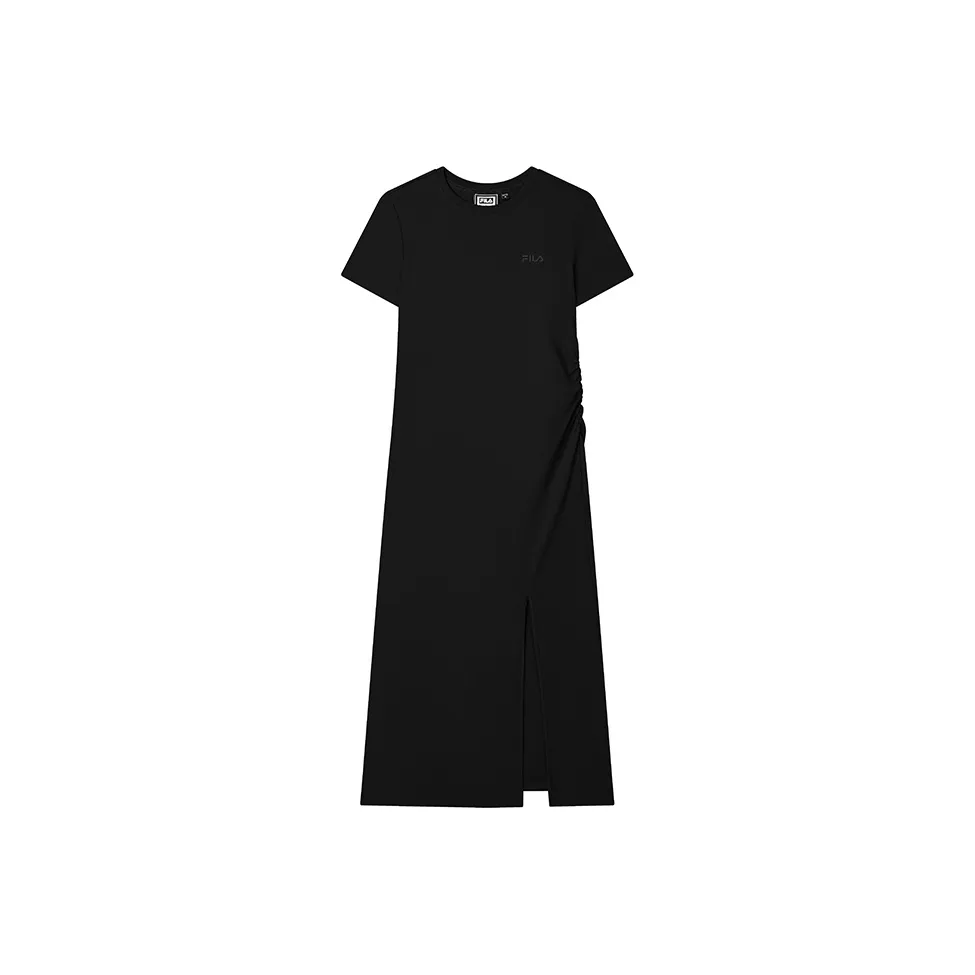 FILA ORIGINALE Короткий рукав Платье Женское Глубокий черный