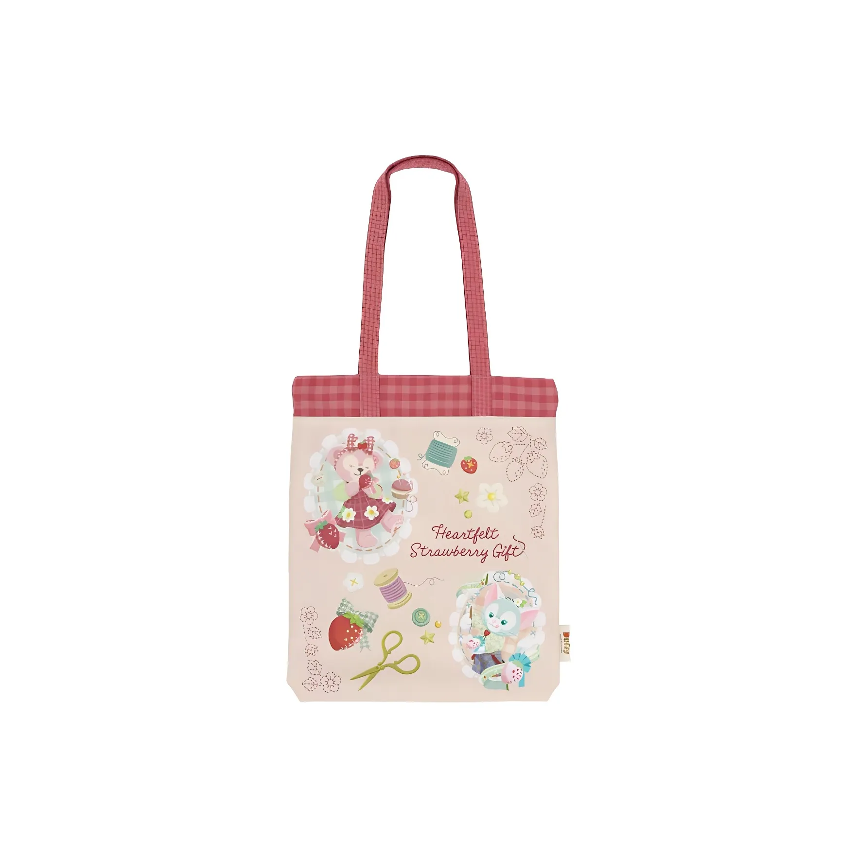Disney 2024 Duffy And Friends Heart shaped Strawberry Collection Canvas IP Merch Handbag Unisex