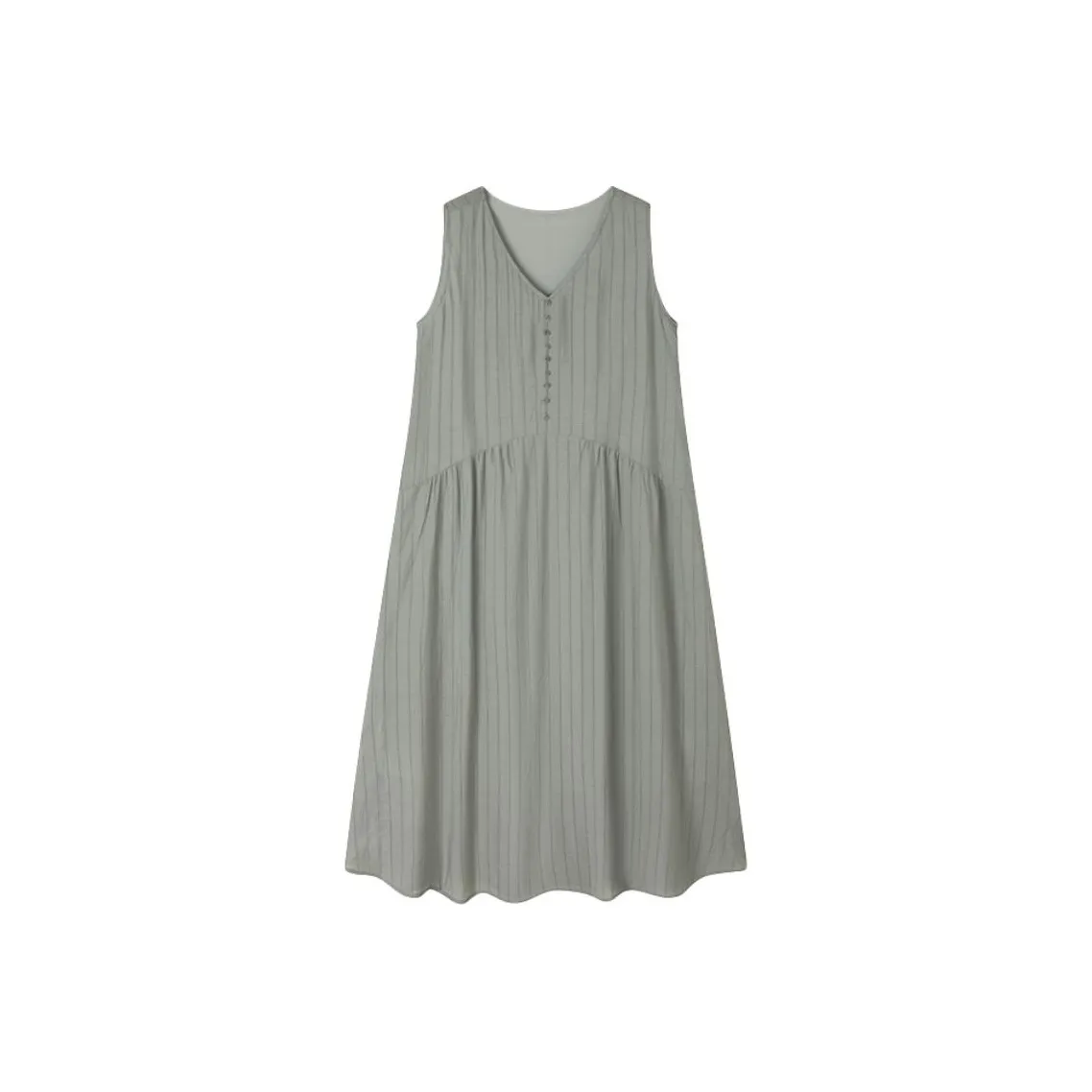 IHIMI Серо-зеленые Женские Платья без рукавов