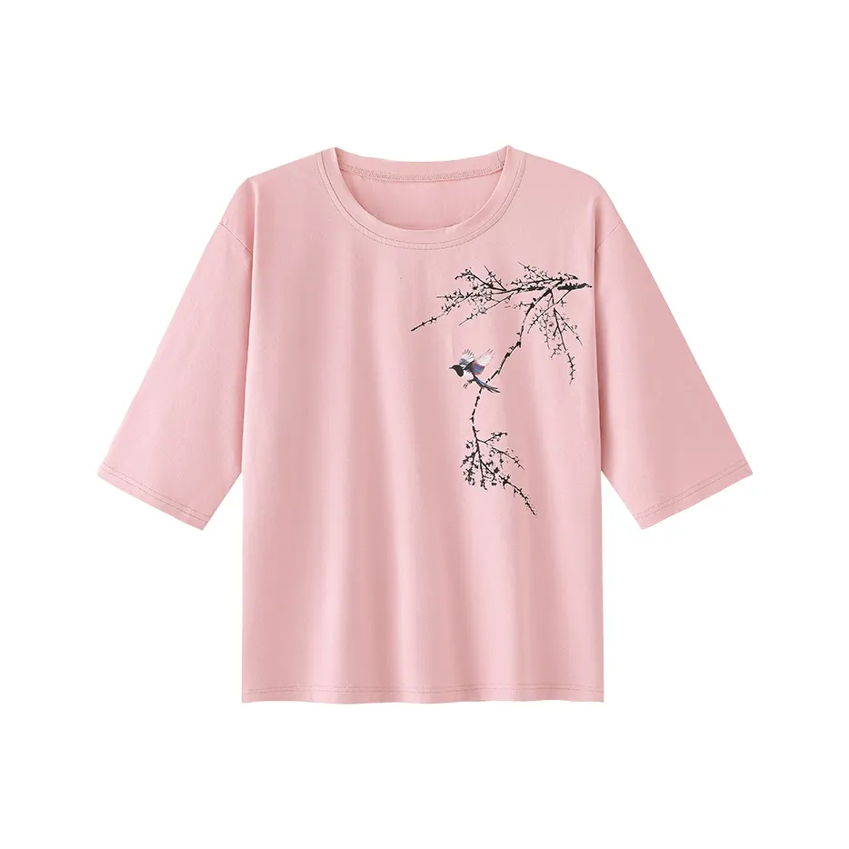 MUQINGQING Пыльно-розовый Женские T-рубашки