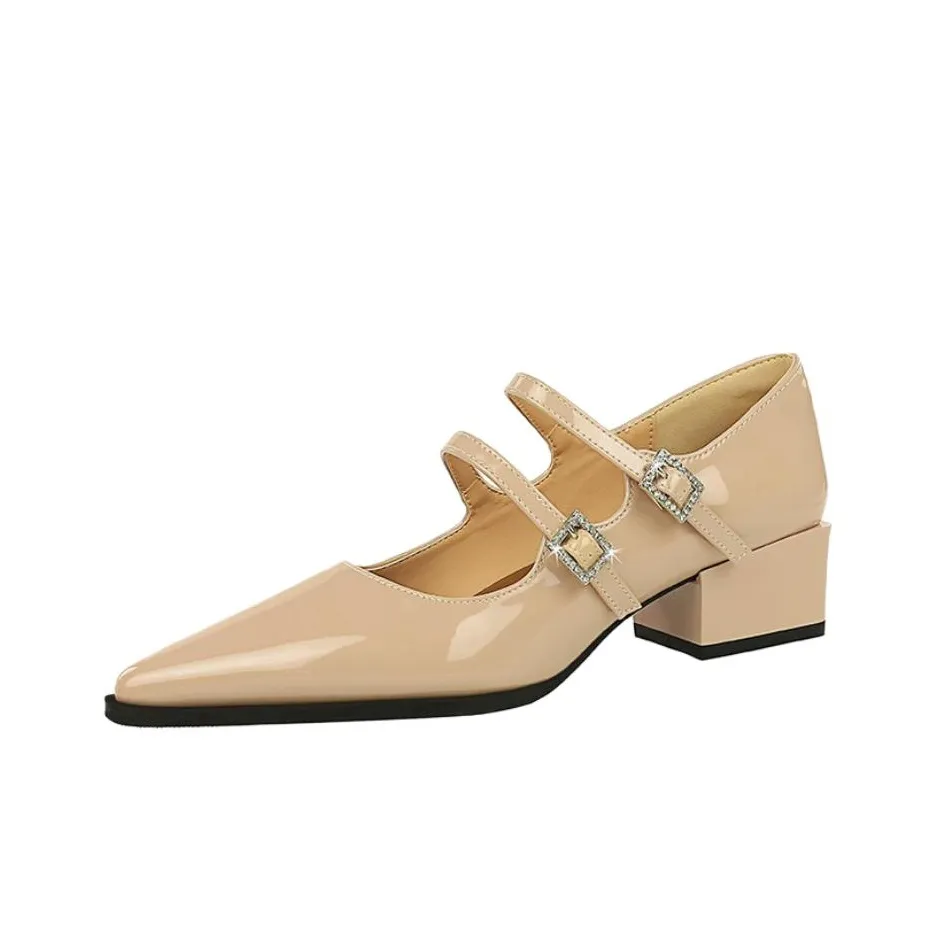 BIGTREE Квадратный каблук Mary Jane Женские туфли