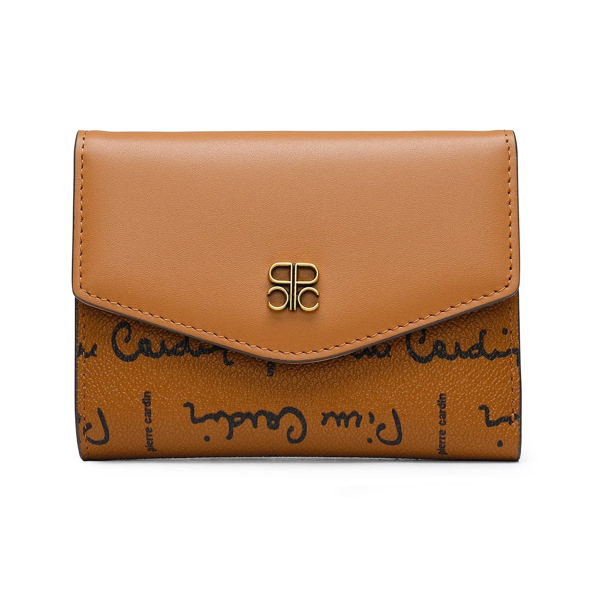 PIERRE CARDIN PVC с лицевой коровьей кожей кошелек обычный женский кофе