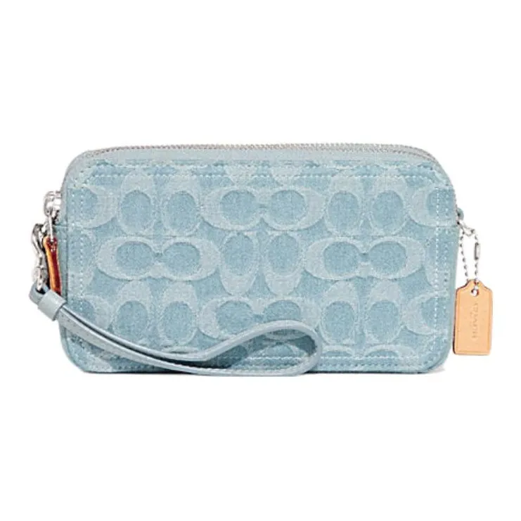 COACH Kira Fabric Camera Bag Handheld Shoulder Bag Crossbody Bag Small Size Women's Blue
