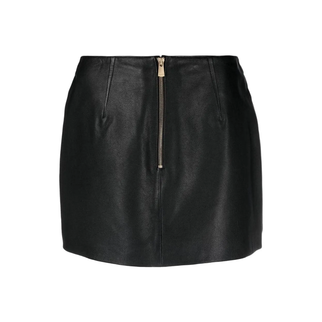 PINKO Черная женская кожаная короткая юбка