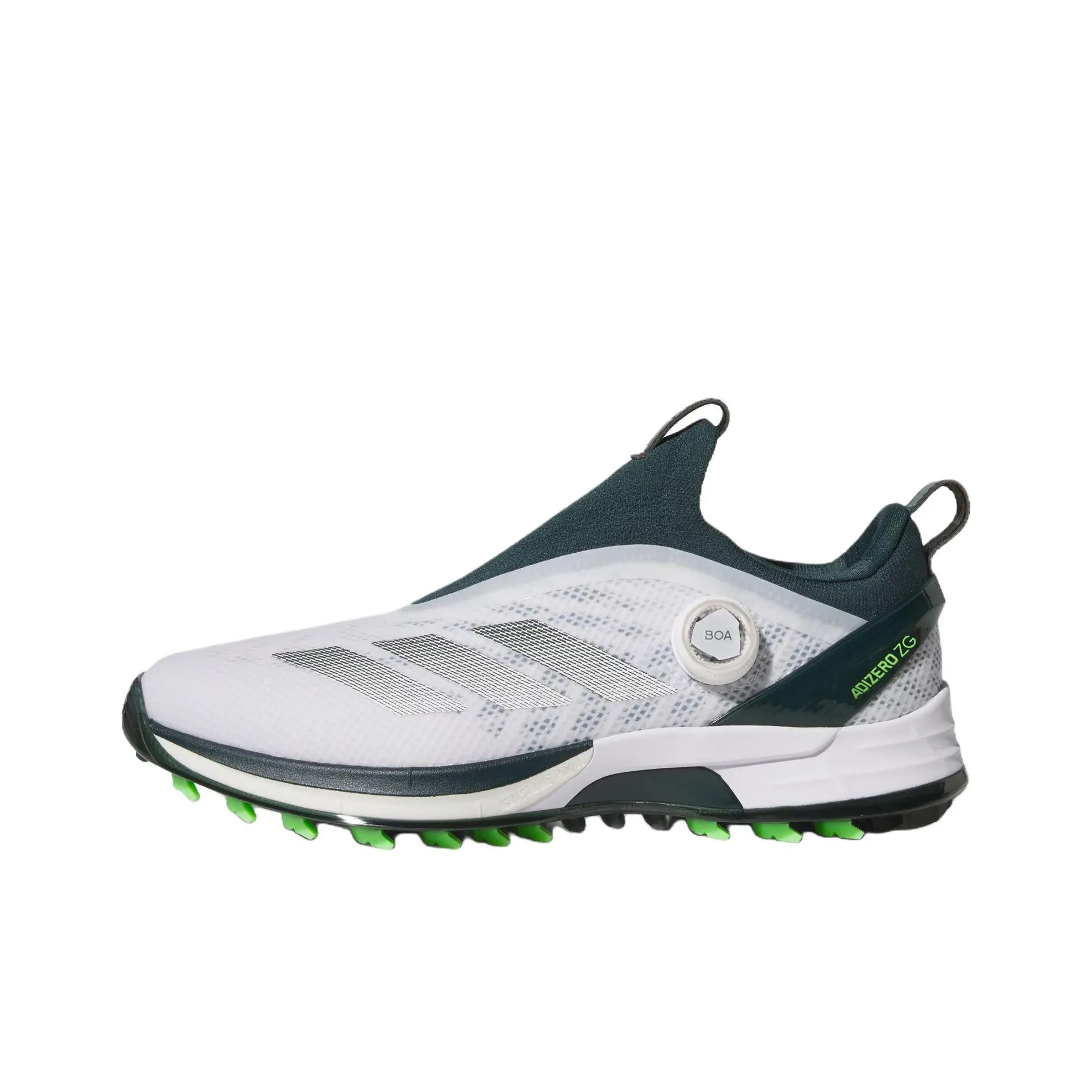 Adidas Adizero ZG Устойчивая к истиранию Низкая Обувь для гольфа Мужская Белая Зеленая
