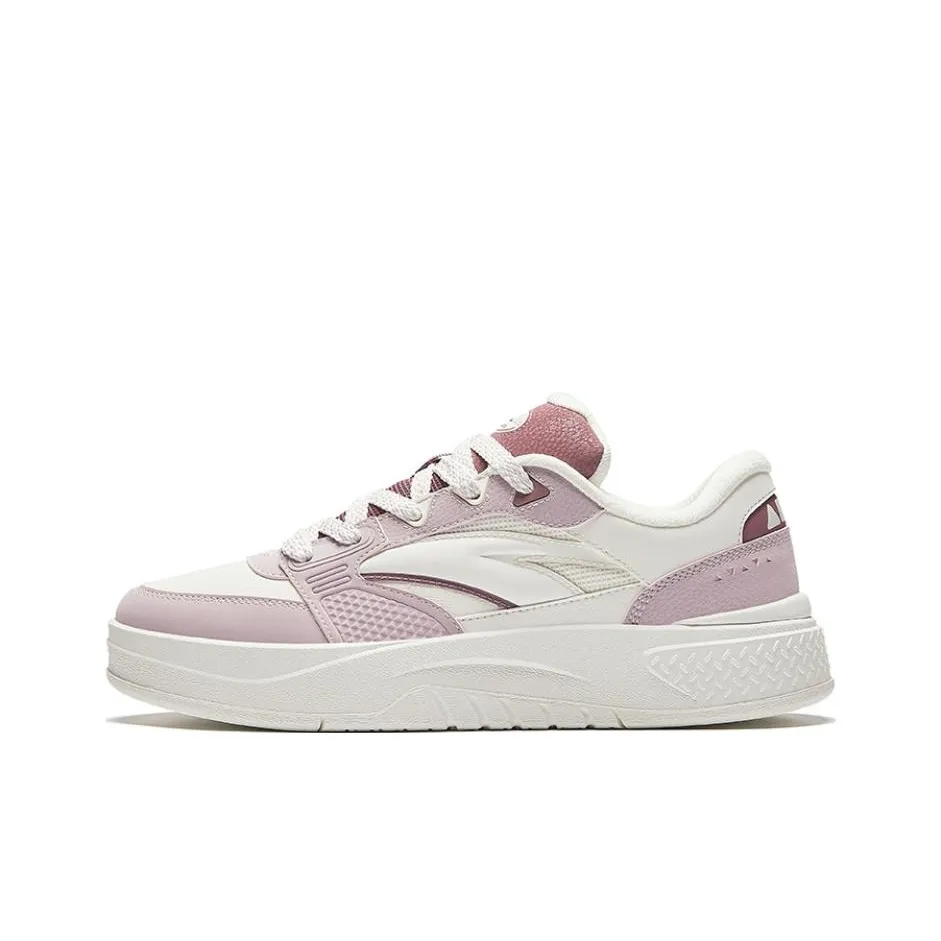 Anta Arrogant Travel Slip Resistant Low Top Skateboard Shoes Women's White Pink