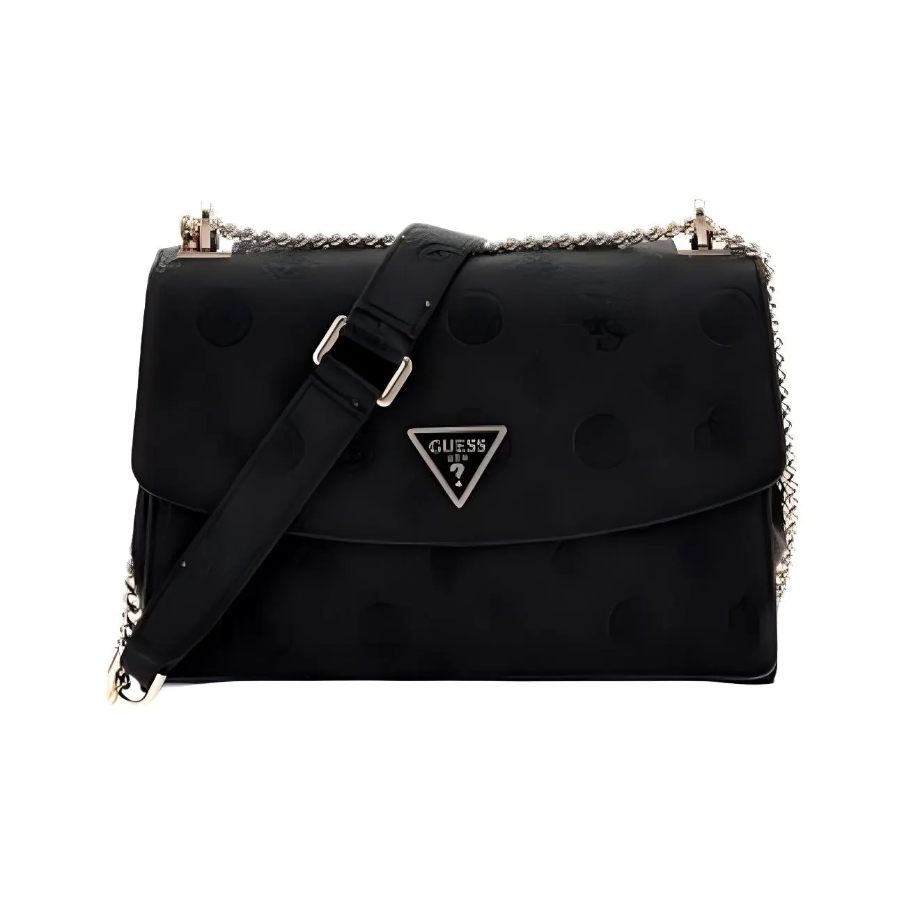 GUESS Faux Leather, Artificial Leather Shoulder Bag, Crossbody Bag Regular Women's Black