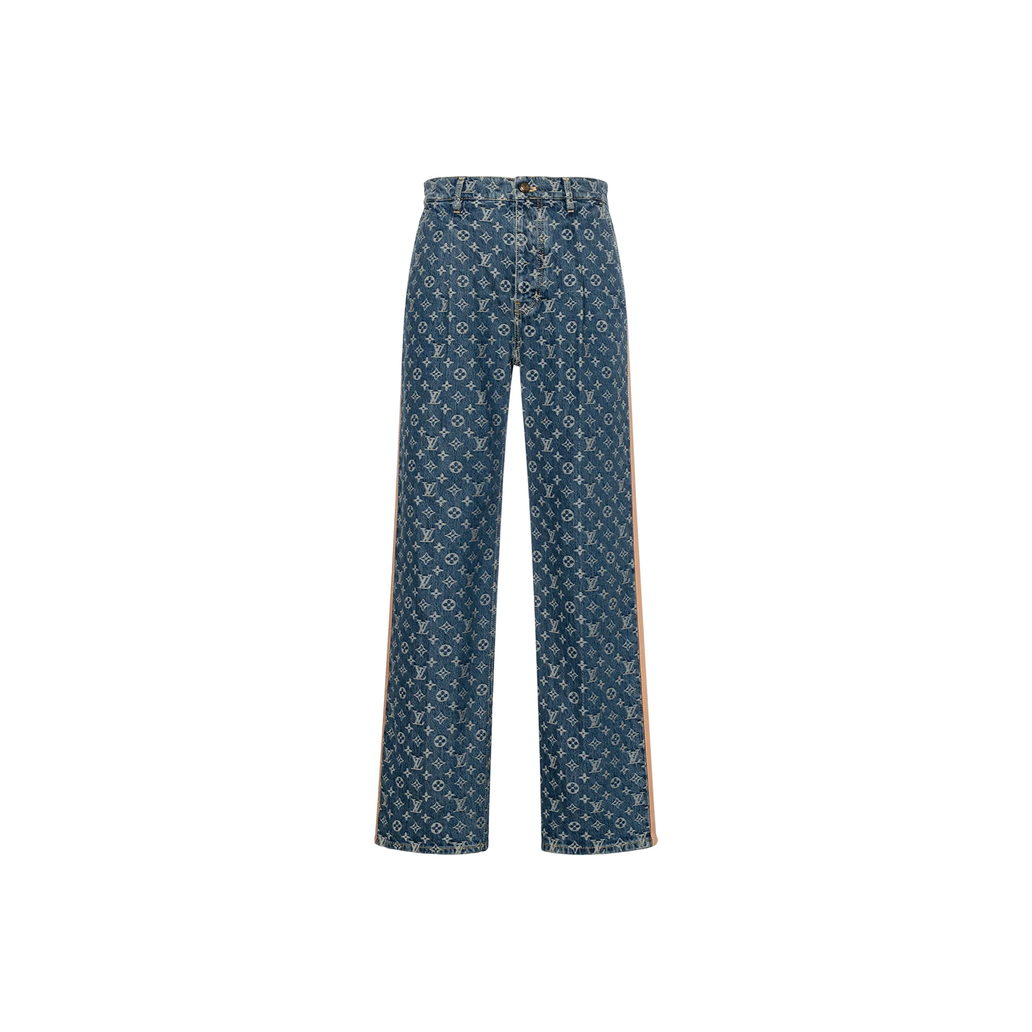 Lv Monogram Denim Tailored Pants
