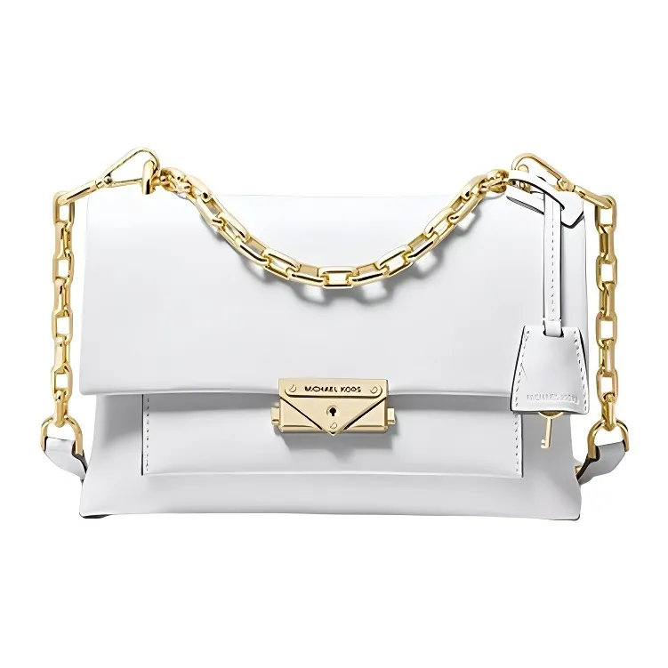 MICHAEL KORS Cece Leather Crossbody Bag, Shoulder Bag Medium Size Women's Pure White