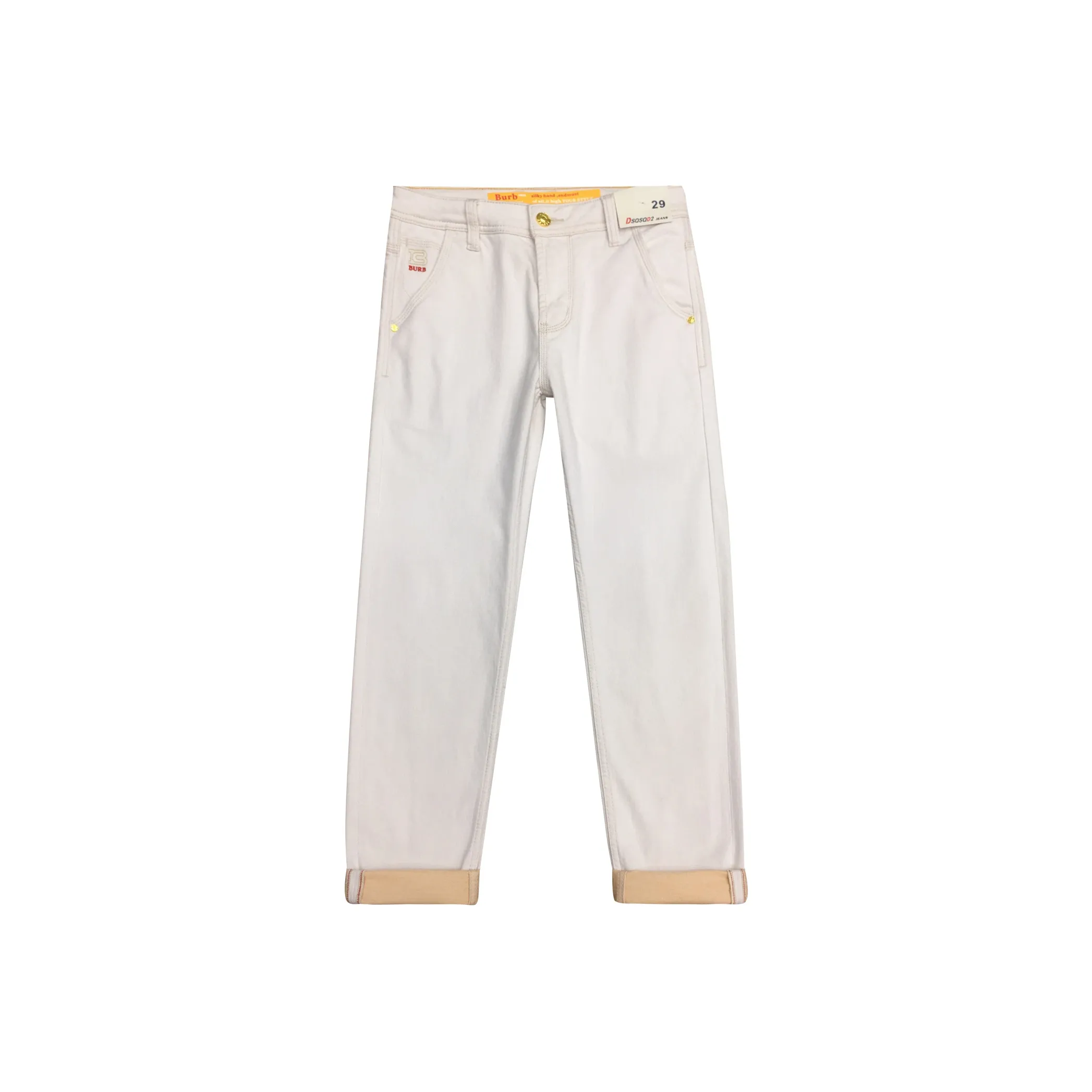 GUSHILANG Розовое золото Желтый Мужские Джинсы