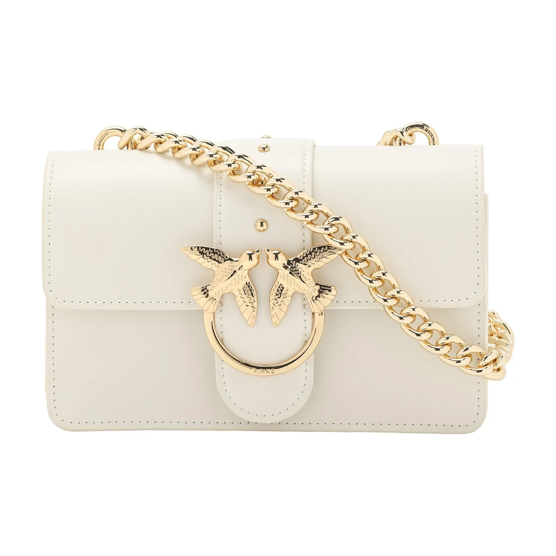 PINKO Коровья кожа Bird Сумка Через плечо Сумка на плечо Мини Женская Белая
